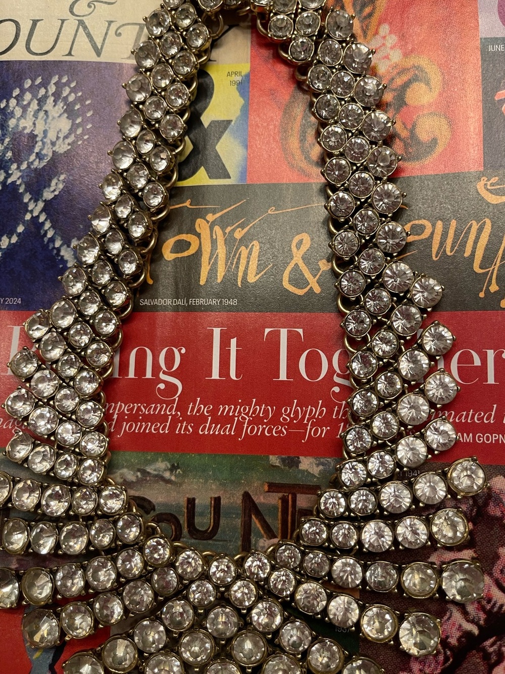 Banana Republic Crystal Statement Necklace - Clear Crystal Collar